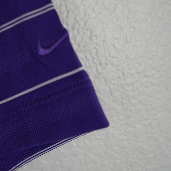 Nike Golf Dri-Fit‎ Purple Striped Polo Shirt Women M NWT Athletic Preppy Summer - Picture 6 of 8